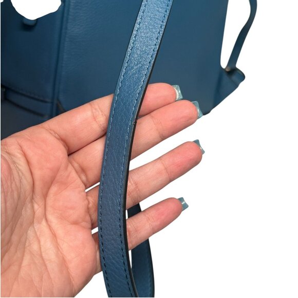 Michael Kors Rhea Zip Medium Leather DK Chambray Backpack with Tag - Picture 6 of 16